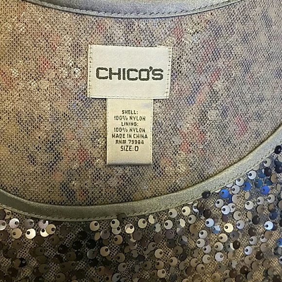 Chico's sequin tank size 0 color gray - Picture 4 of 4